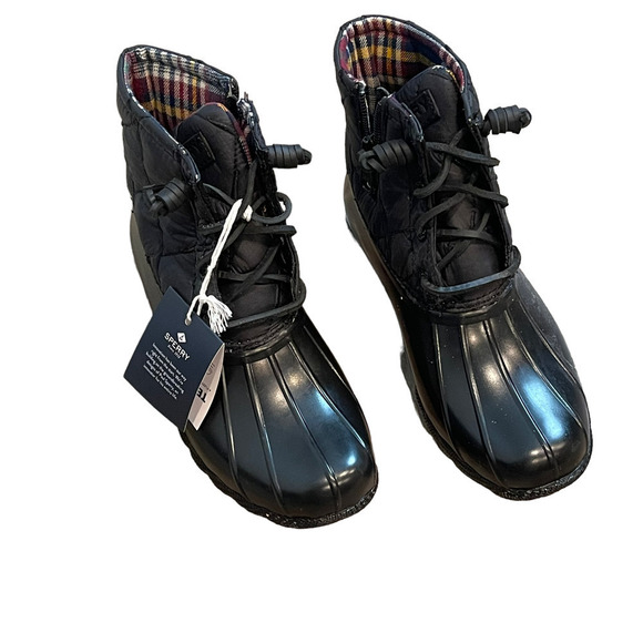 Sperry Saltwater Quilted Duck Boot Black Women's Size 5.5 - Picture 5 of 11